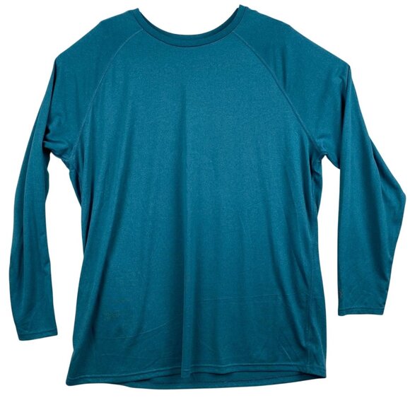 Champion Mens Shirt XXL Teal Long Sleeve Athletic Polyester Crew Neck Classic - Picture 1 of 6